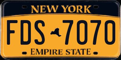 NY license plate FDS7070
