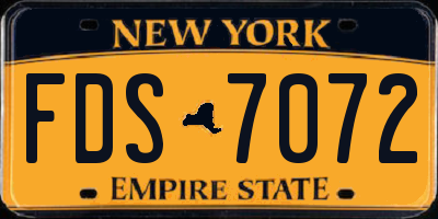 NY license plate FDS7072