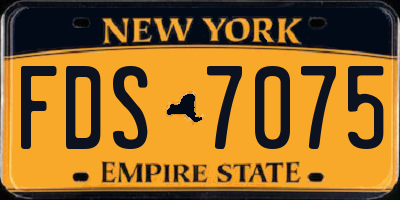 NY license plate FDS7075