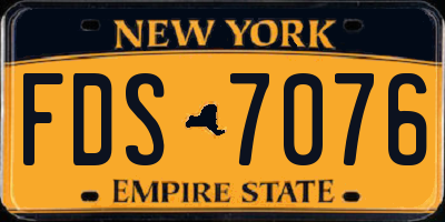 NY license plate FDS7076