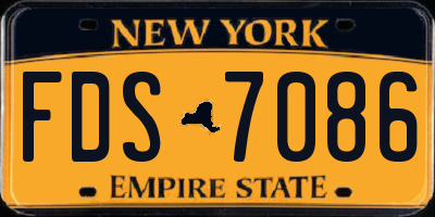 NY license plate FDS7086