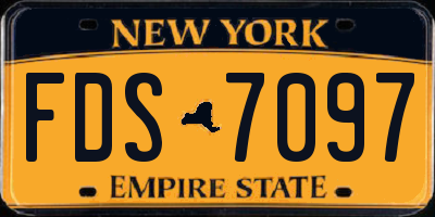 NY license plate FDS7097