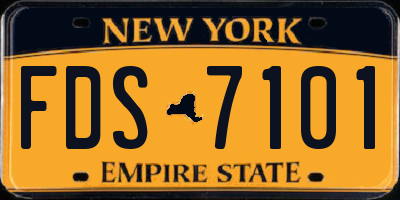 NY license plate FDS7101