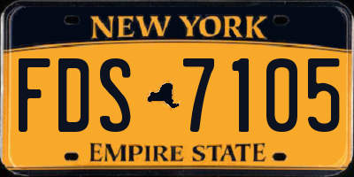 NY license plate FDS7105
