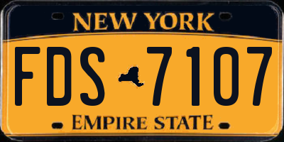 NY license plate FDS7107