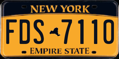 NY license plate FDS7110