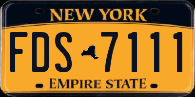 NY license plate FDS7111