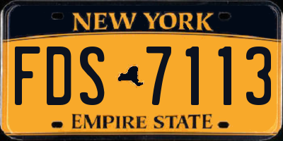 NY license plate FDS7113