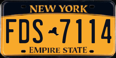 NY license plate FDS7114