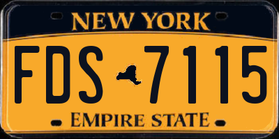 NY license plate FDS7115