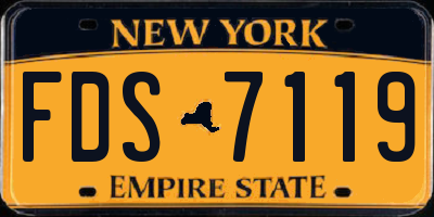 NY license plate FDS7119