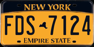 NY license plate FDS7124