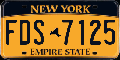 NY license plate FDS7125