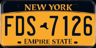 NY license plate FDS7126