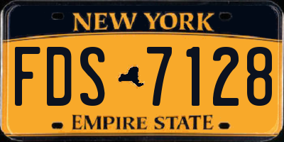 NY license plate FDS7128
