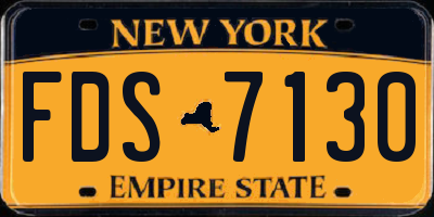 NY license plate FDS7130