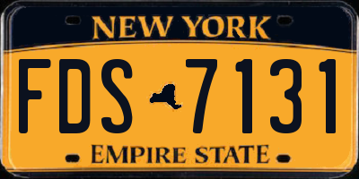 NY license plate FDS7131