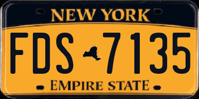 NY license plate FDS7135
