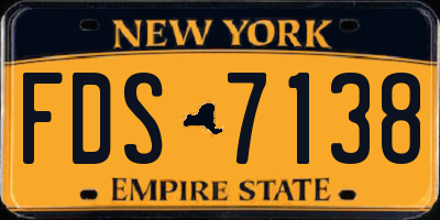 NY license plate FDS7138