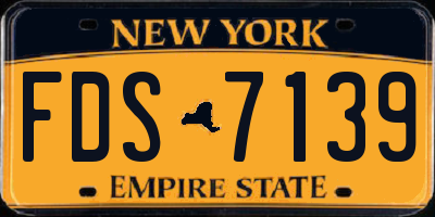 NY license plate FDS7139