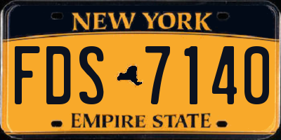 NY license plate FDS7140