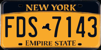 NY license plate FDS7143