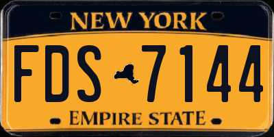 NY license plate FDS7144