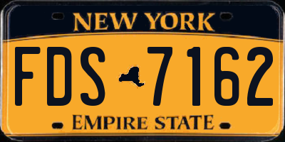 NY license plate FDS7162