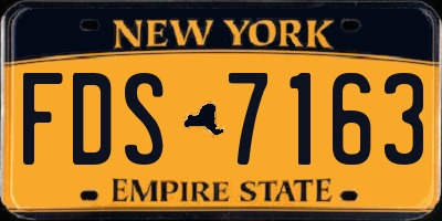 NY license plate FDS7163