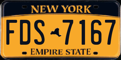 NY license plate FDS7167