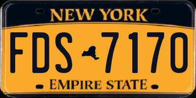 NY license plate FDS7170