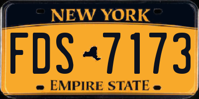 NY license plate FDS7173