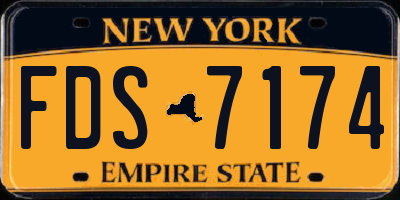 NY license plate FDS7174
