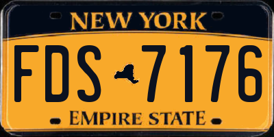 NY license plate FDS7176