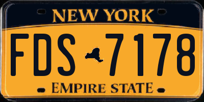 NY license plate FDS7178