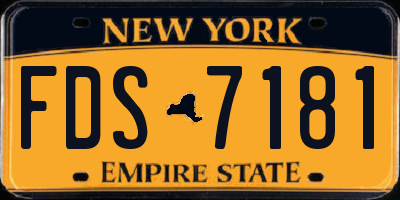 NY license plate FDS7181