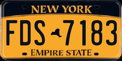 NY license plate FDS7183