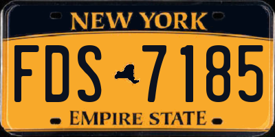NY license plate FDS7185