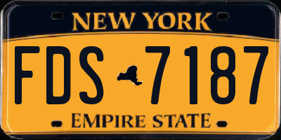 NY license plate FDS7187
