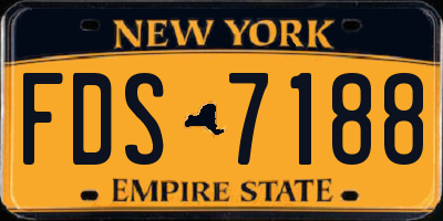 NY license plate FDS7188