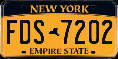 NY license plate FDS7202