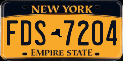 NY license plate FDS7204