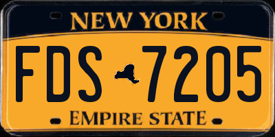 NY license plate FDS7205