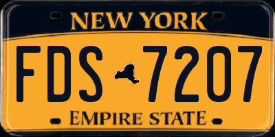 NY license plate FDS7207