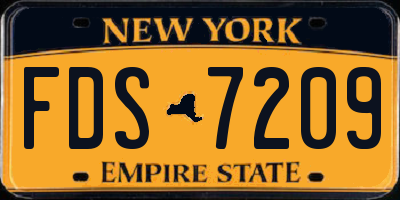 NY license plate FDS7209