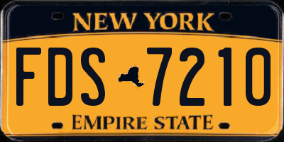 NY license plate FDS7210