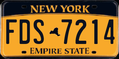 NY license plate FDS7214