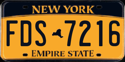 NY license plate FDS7216