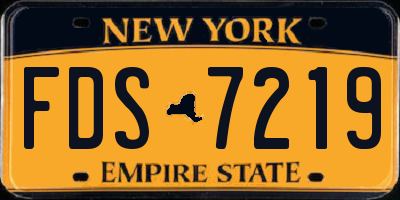 NY license plate FDS7219