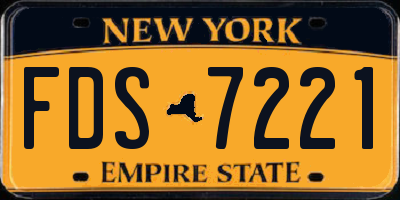 NY license plate FDS7221